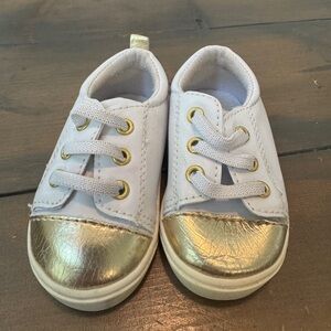 Gold and White Kids Shoes